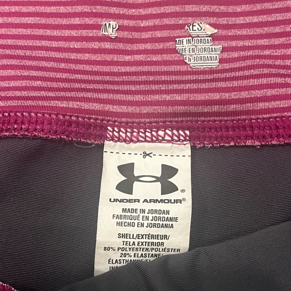 Under Armour Grey and Pink Athletic Pants. Size: Large. Good Condition. - Picture 3 of 4